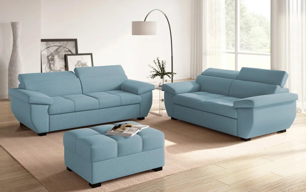 Trojsedák Speedway,  azúrovo modrá látka