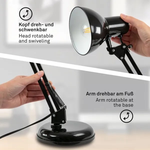 Stolná lampa 1xE14/25W/230V čierna