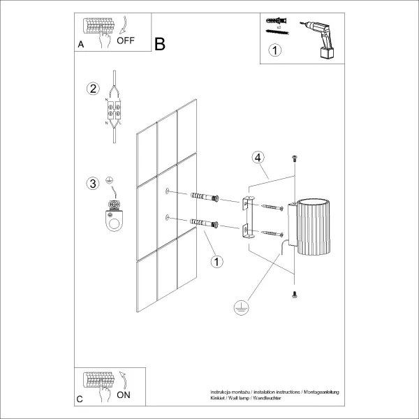 Sollux SL.1650 - Nástenné svietidlo KARBON 1xGU10/10W/230V zlatá