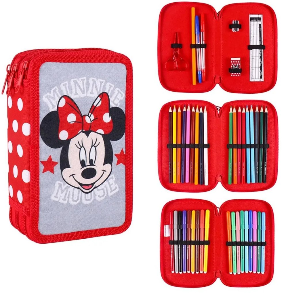 Školský peračník trojposchodový s náplňou Myška Minnie