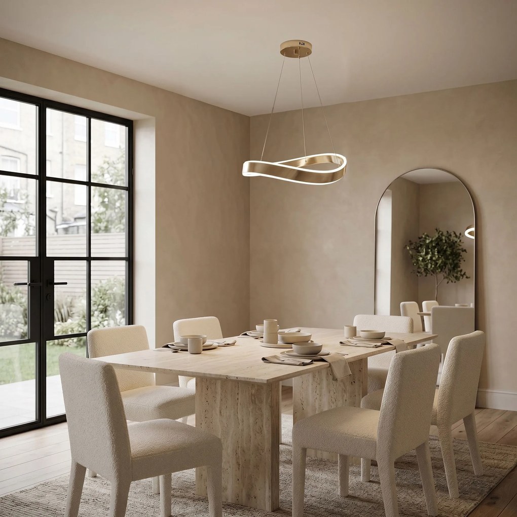 Toolight Toolight, LED závesné svietidlo, 40cm, 35W, 4000K, 3000lm, SWE064-CP, zlatá lesklá, OSW-20164