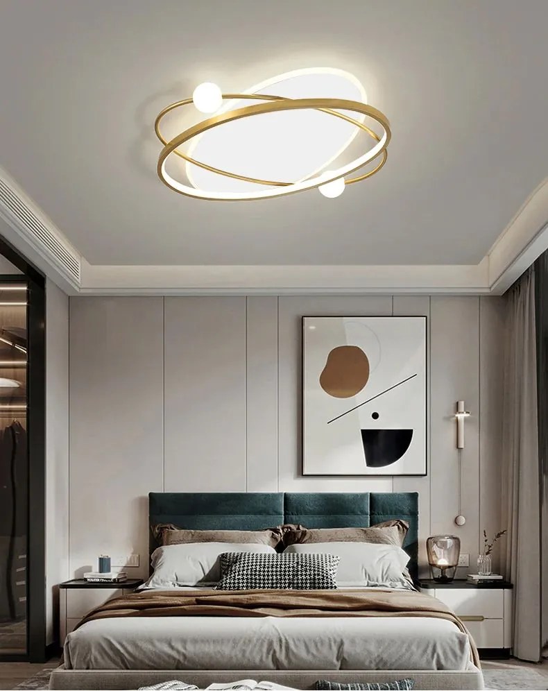 Toolight Toolight, LED stropné svietidlo + diaľkové ovládanie APP1059-C, biela-zlatá, OSW-08885