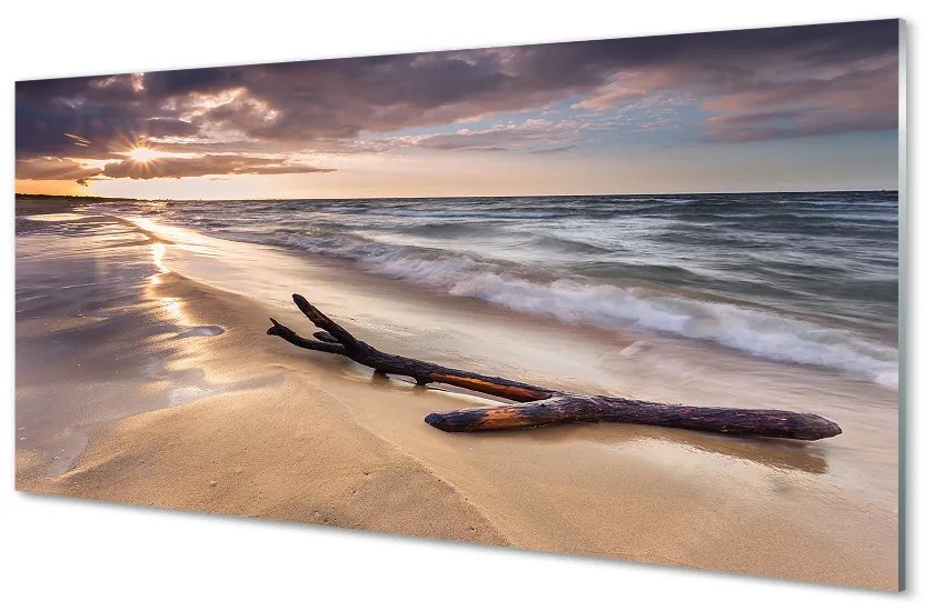 Nástenný panel  Gdańsk Beach sea sunset 100x50 cm