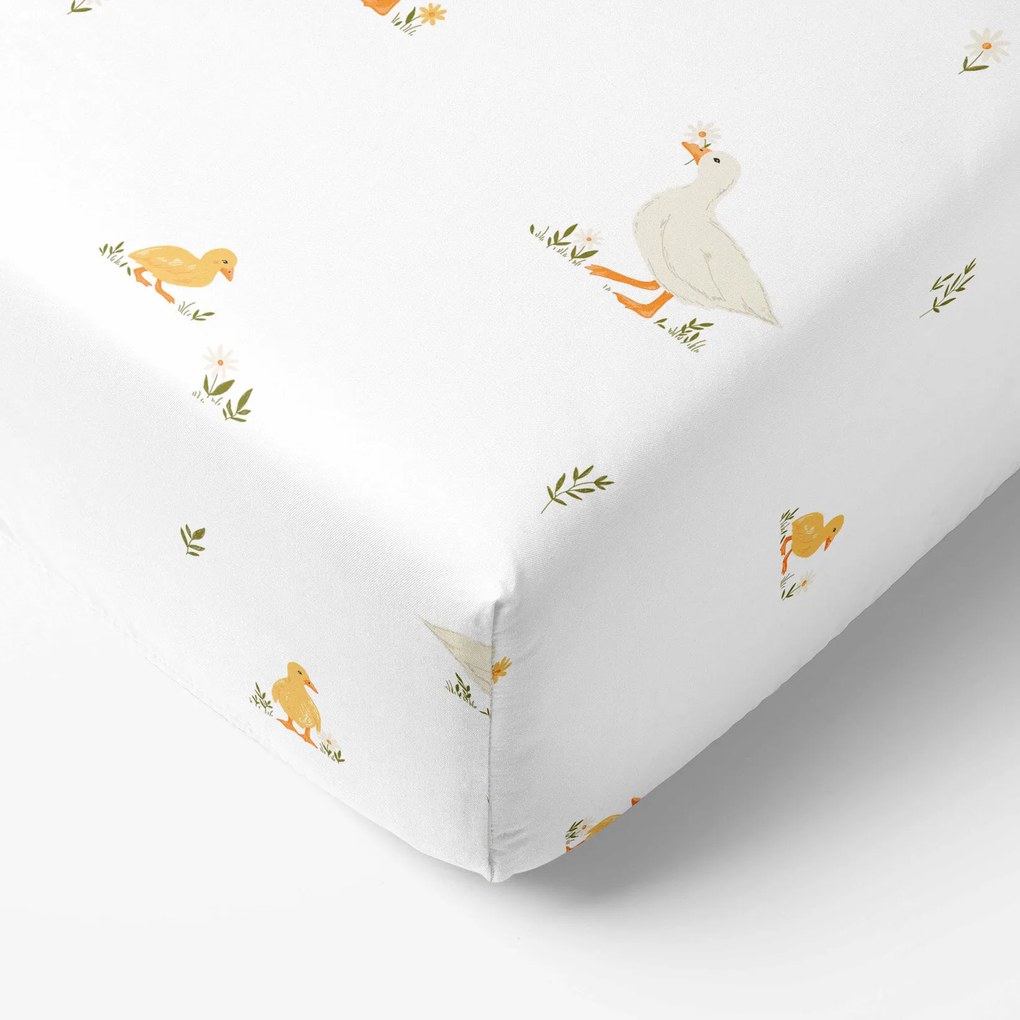 Goldea veľkonočná bavlnená napínacia plachta - kačice 80 x 160 cm