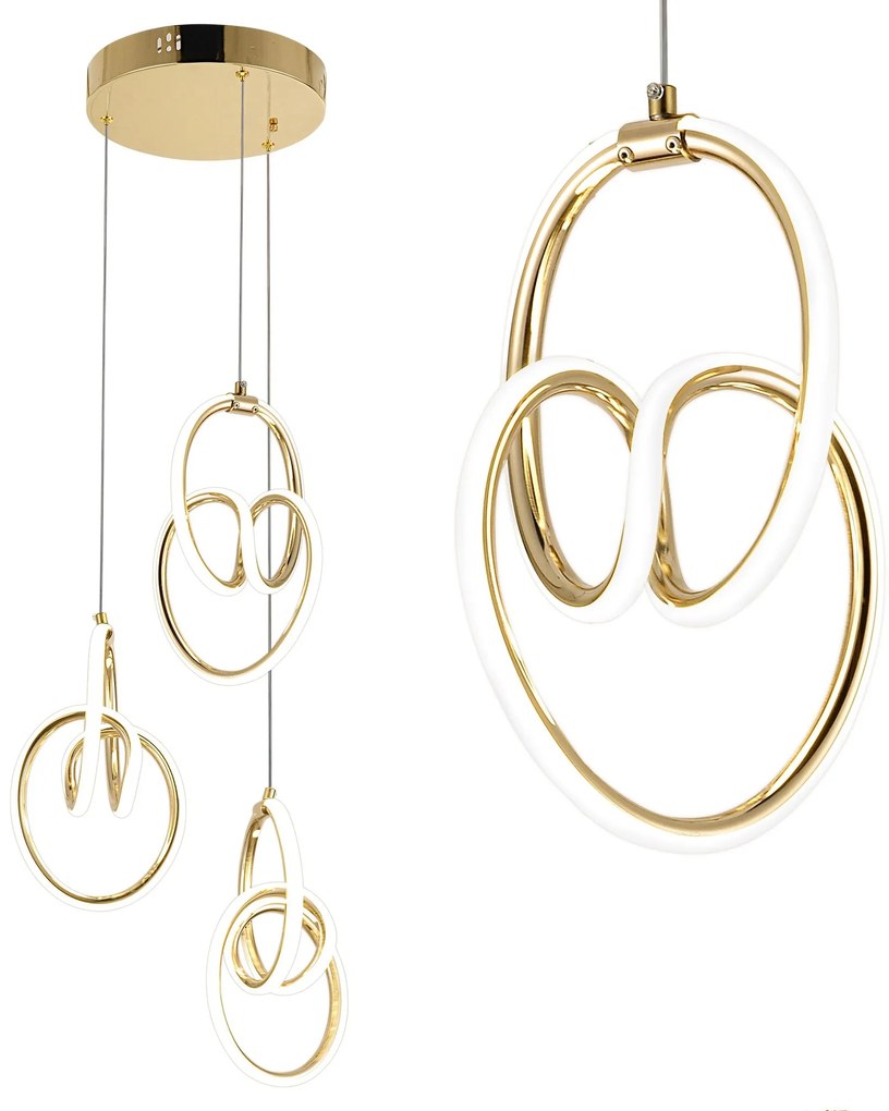 Toolight Toolight, LED závesné svietidlo G082-3CPR, zlatá, OSW-09741