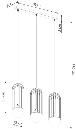 Sollux SL.1333 - Luster na lanku BRINA 3xG9/8W/230V biela