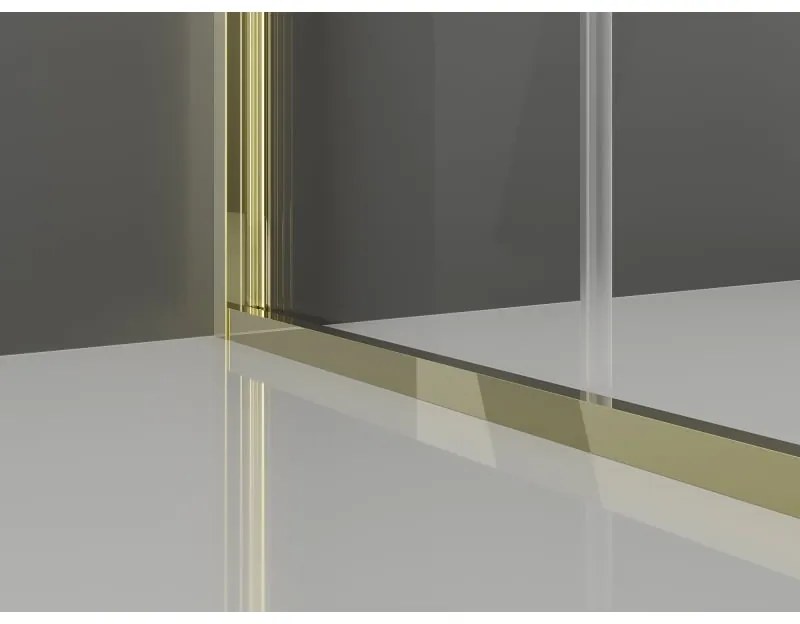 Mexen Exo, skladací sprchový kút 85 x 80 cm, číre sklo, zlatá, 816-085-080-50-00
