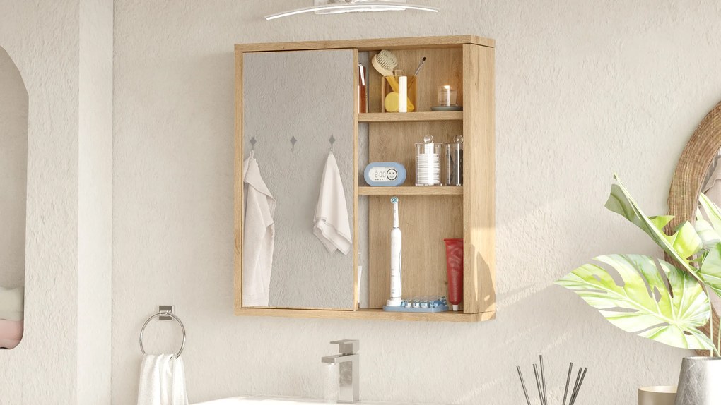 Koupelnová skříňka se zrcadlem Houseland Ivy dub Castello