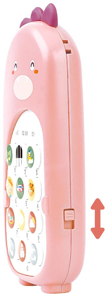 Detský telefón so zvukovými efektmi Aga4Kids MR1390-Pink - dinosaurus ružový