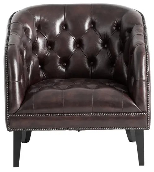 furniture-nabytek.cz - Kreslo Chesterfield Oakland z pravej kože, hnedé
