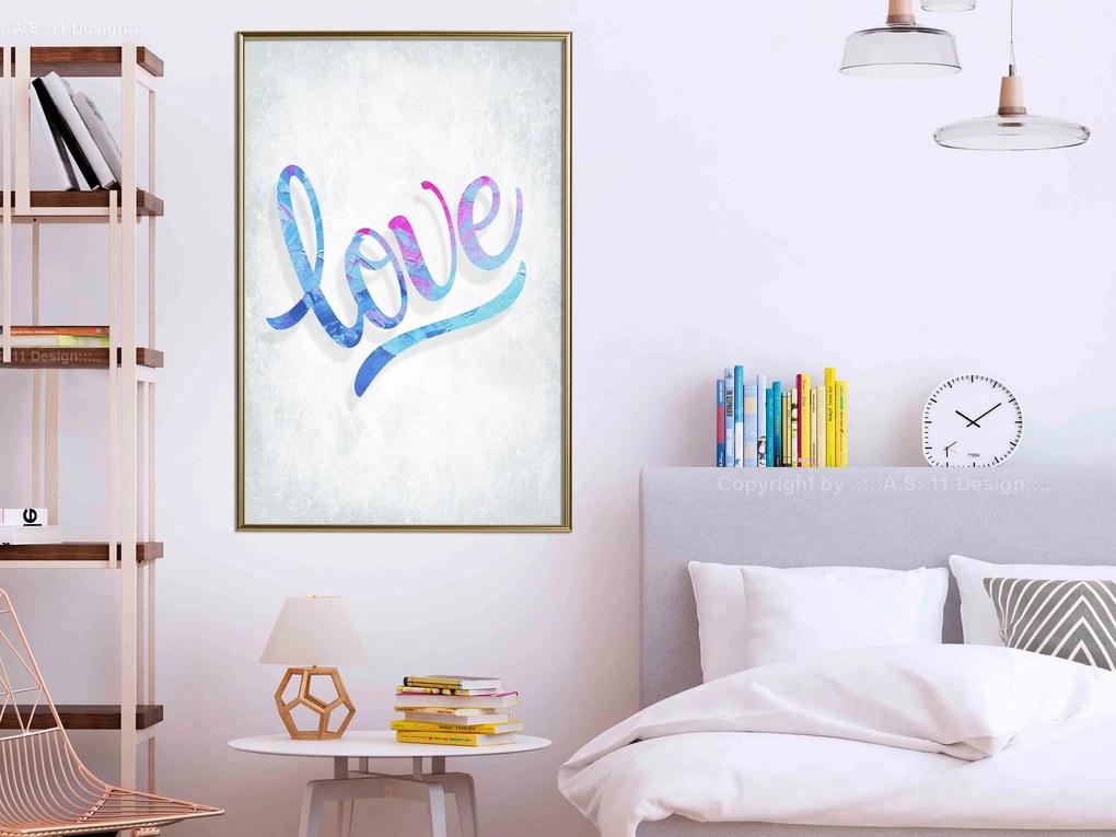 Artgeist Plagát - Love [Poster] Veľkosť: 30x45, Verzia: Zlatý rám s passe-partout