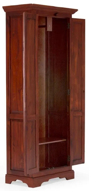 furniture-nabytek.cz - Masívna šatníková skriňa Catana z borovice, lakovaná, hnedá – 75×44×190 cm