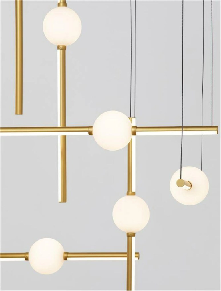 Nova Luce závesné svietidlo Acrobat čierna a zlatá Led 108W 3000K stmievateľné