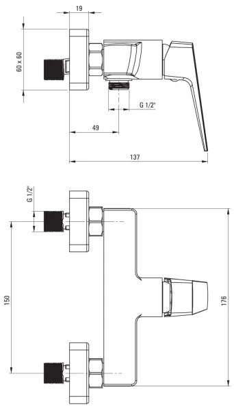Deante BQL_N40M - Sprchová batéria BLUR čierna