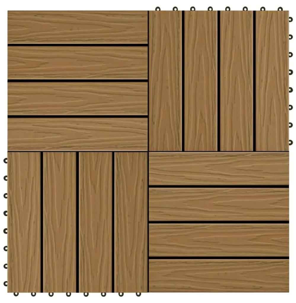 vidaXL Podlahová dlažba z WPC 11 ks 30x30 cm 1 m2 farba teakového dreva