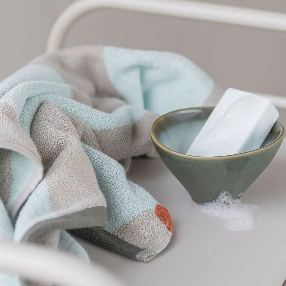 Froté uteráky z bio bavlny v mentolovej farbe v súprave 2 ks 40x55 cm Diagonal – Mette Ditmer Denmark