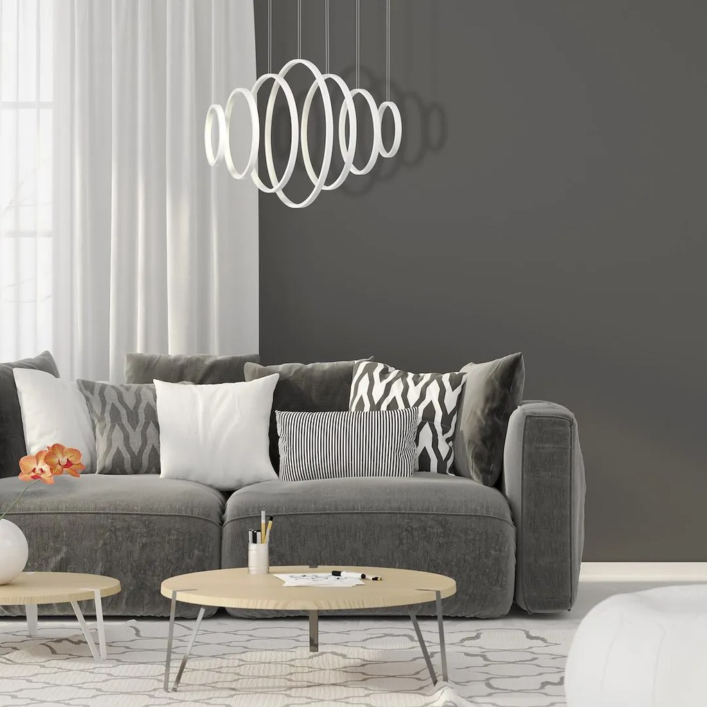 Závesné LED svietidlo Pixels, 7x LED 96w, 4000k, w