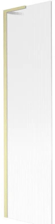 Mexen Next L, 1-krídlová vaňová zástena 50 x 150 cm, 6mm sklo s rebrovým vzorom, zlatý matný profil, 895-050-000-03-09-55