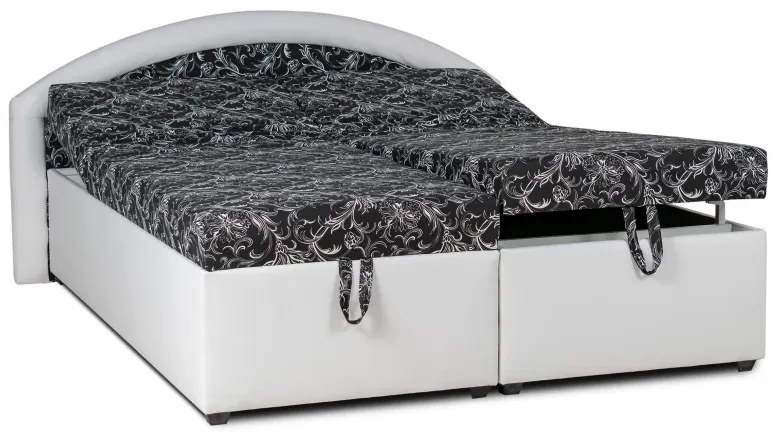 Polohovacie letisko Kamila, 200x160, bielo-čierna (k1 / č.19 / matrace A do 90 kg)