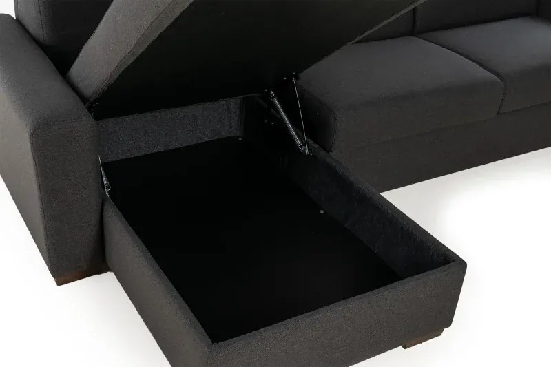 Rohová sedacia súprava na každodenné spanie ONE s rozkladom, Ľavá, 140, tm. šedá (jazz 22 graphite)