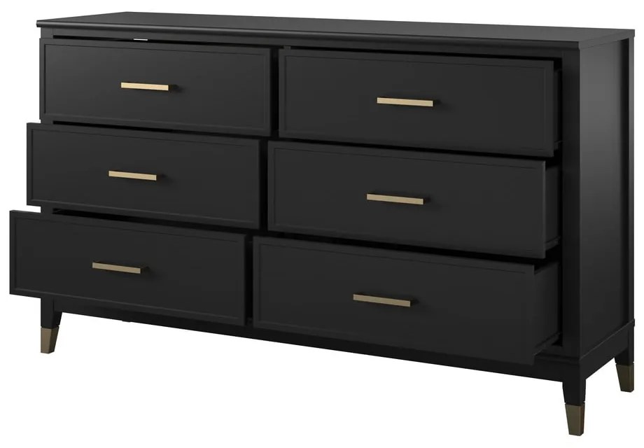 Čierna komoda CosmoLiving by Cosmopolitan Westerleigh, 144 x 85 cm