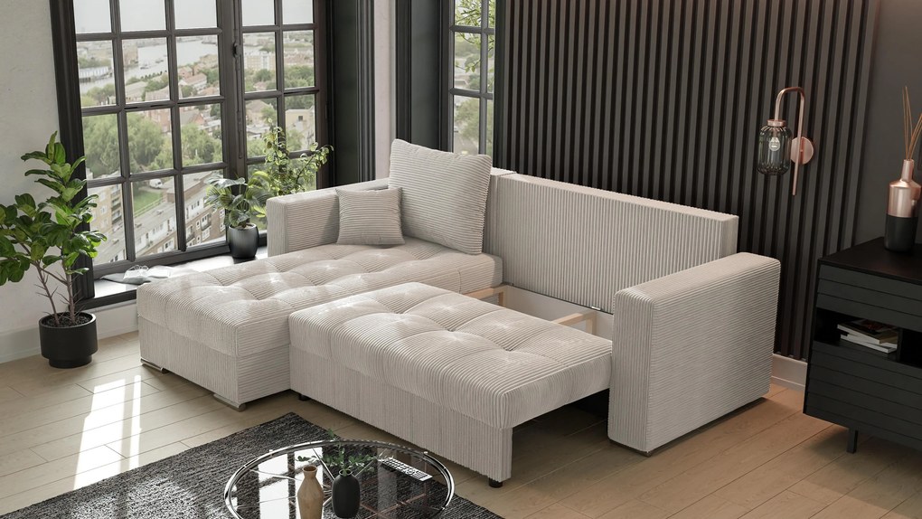 Rohová sedačka Josie (L) (béžová). Akcia -21%. Vlastná spoľahlivá doprava až k Vám domov. 1133159