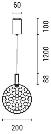 LED Luster na lanku PERFORATO LED/6,3W/230V 3000K lesklý chróm pr. 20 cm