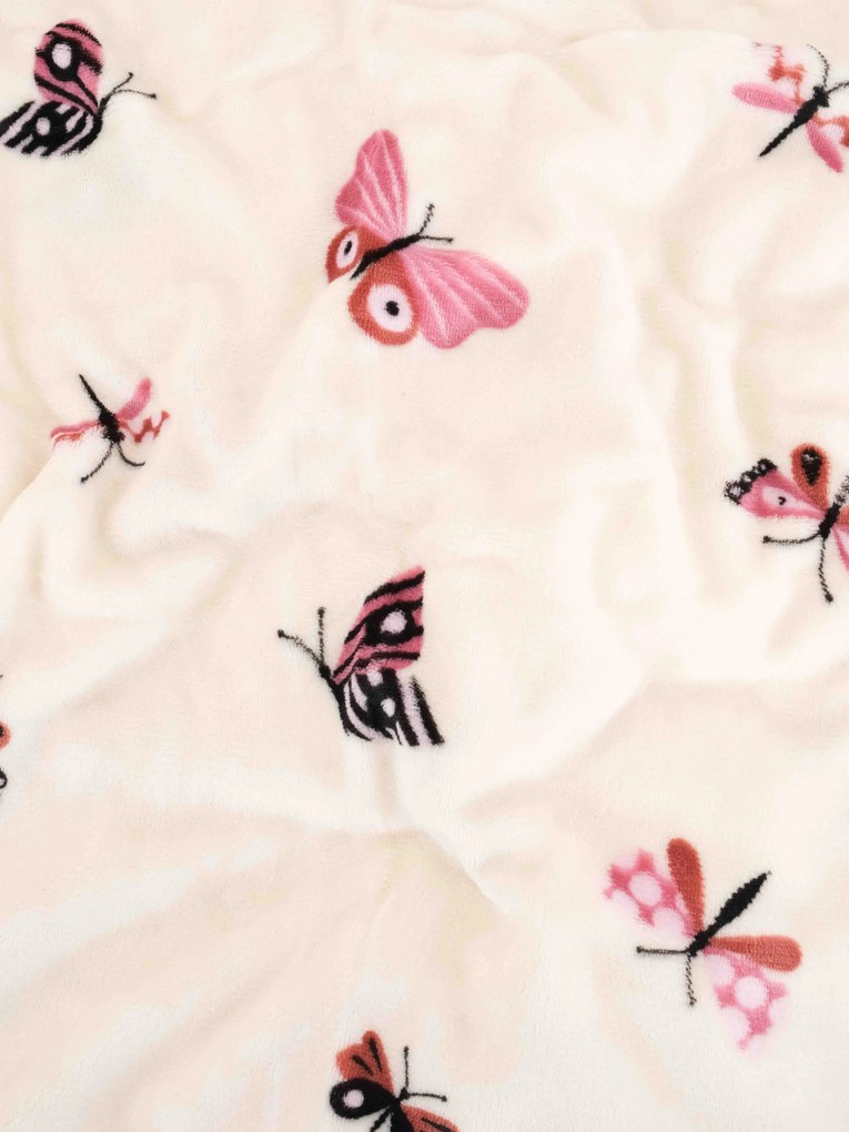 Obliečka na vankúšik mikroplyš Exclusive 40 × 40 cm - Motýliky béžové