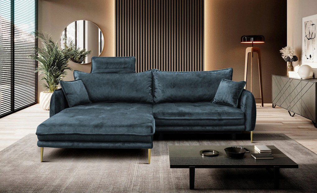 XXXLutz ROHOVÁ SEDAČKA, textil, modrá MID.YOU - Sedačky - 001574006210