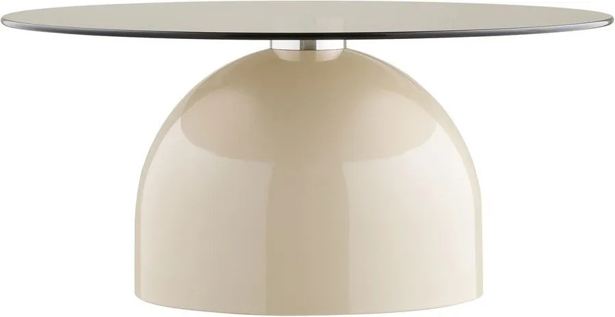 Béžový okrúhly konferenčný stolík so sklenenou doskou ø 70 cm Ravello – House Nordic