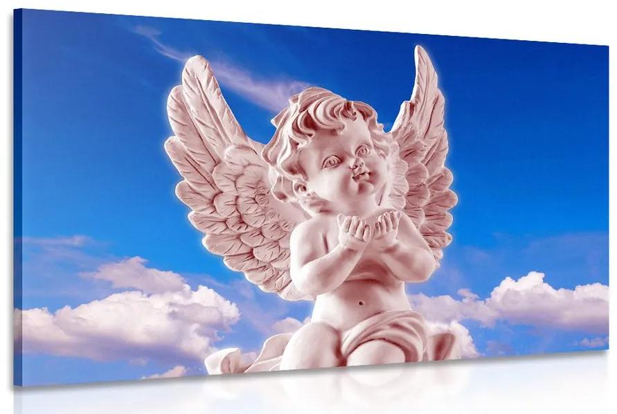 Obraz ružový starostlivý anjelik na nebi Varianta: 60x40