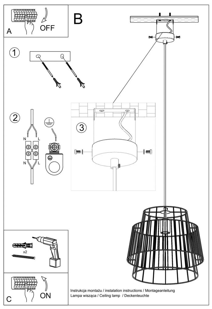 Závesné svietidlo GATE biele