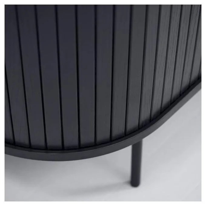 Čierny TV stolík v dekore duba 56x180 cm Nola – Unique Furniture