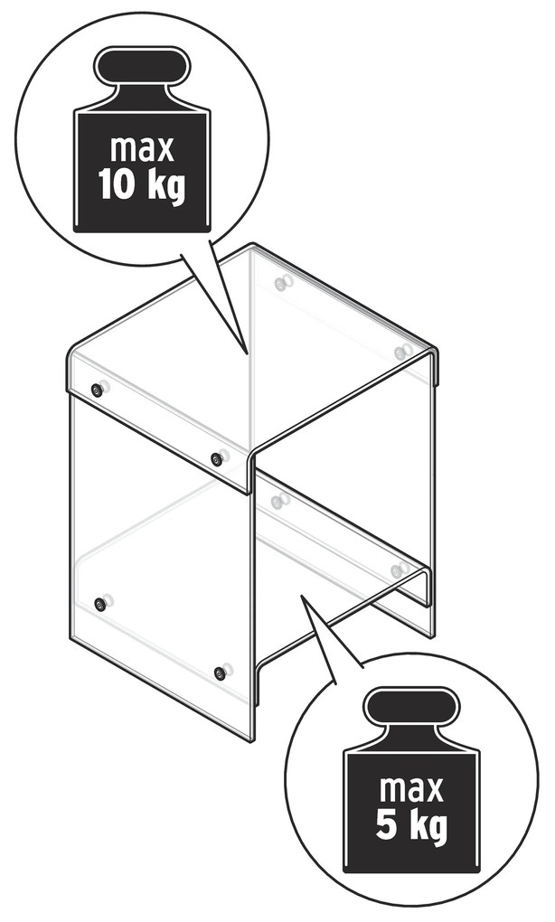 Odkladací stolík z akrylového skla