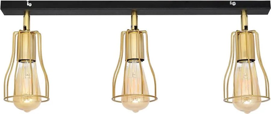 Bodové svietidlo TUBE 3xE27/15W/230V zlatá/čierna