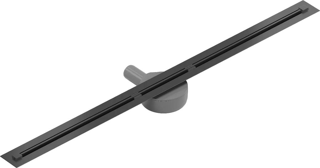 Mexen Flat Super Slim, super tenký odtokový žľab s 360° rotačným sifónom 100 cm, čierna matná, 1751100