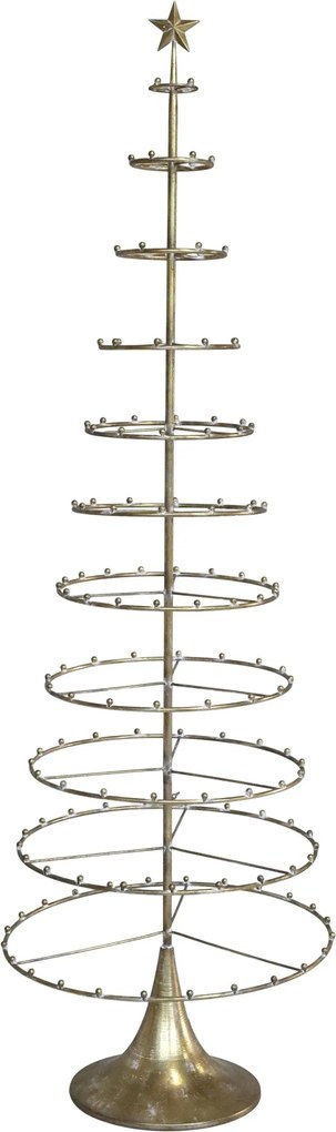 Mosadzný antik vianočný stromček na vianočné ozdoby na podstavci Tree Antique – Ø 60 *196 cm
