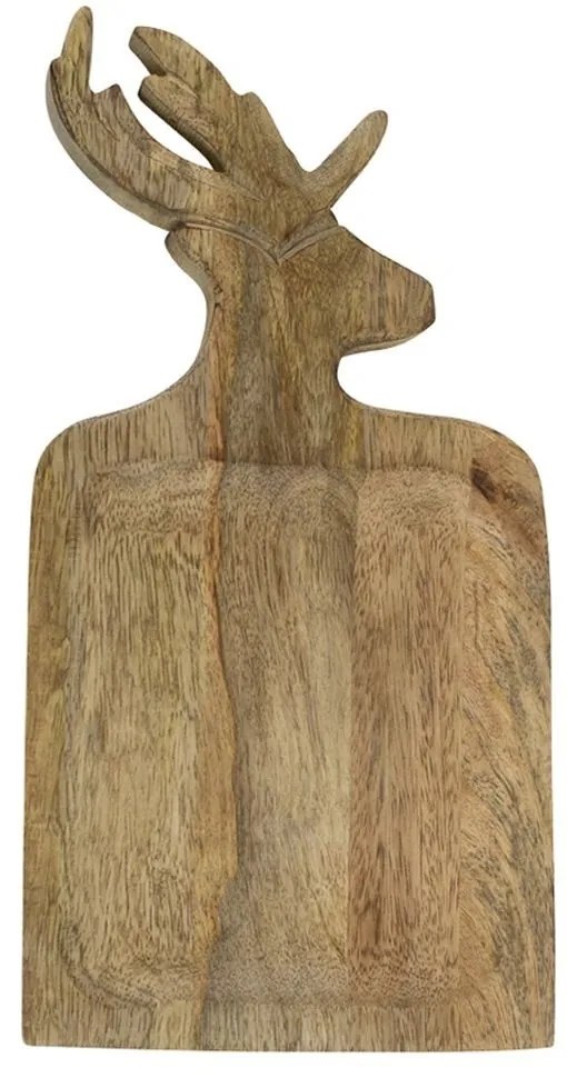 Misa z mangového dreva s vyrezávaným jeleňom 41cm - 21 * 41,5 * 2cm