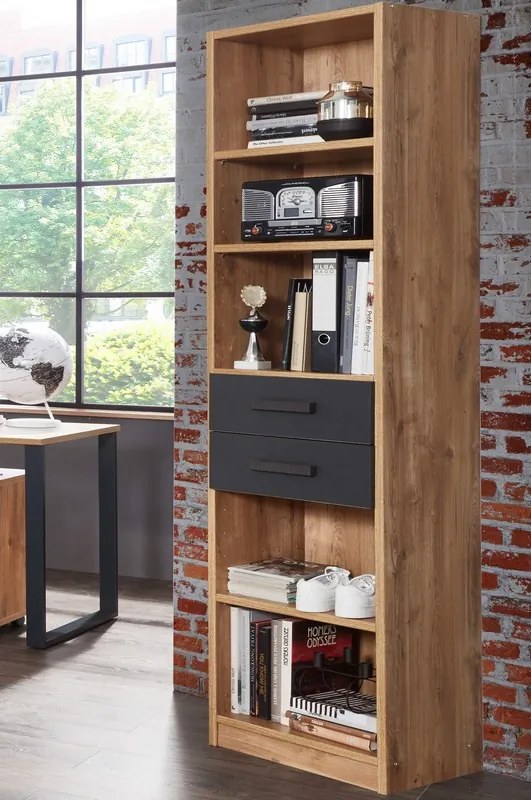 Vysoký regál so zásuvkami Liverpool, dub