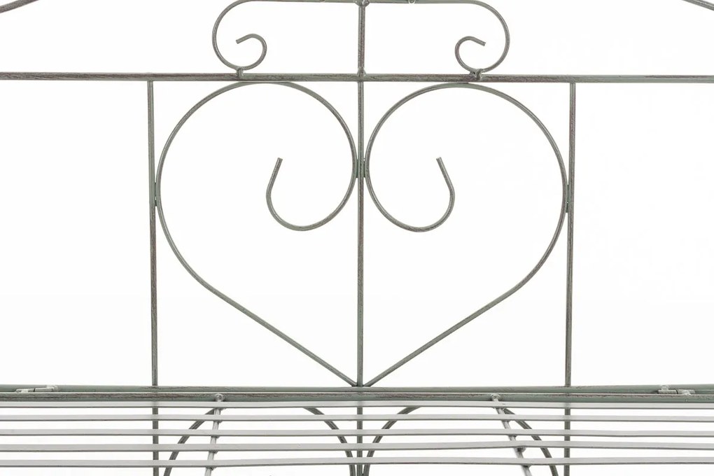 Kovová polica regál Lenja - Zelená antik