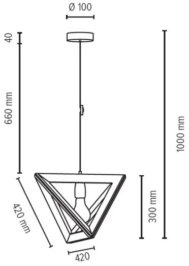 Spot-Light 1271174 - Závesný luster na lane TRIGONON 1xE27/60W/230V matný dub