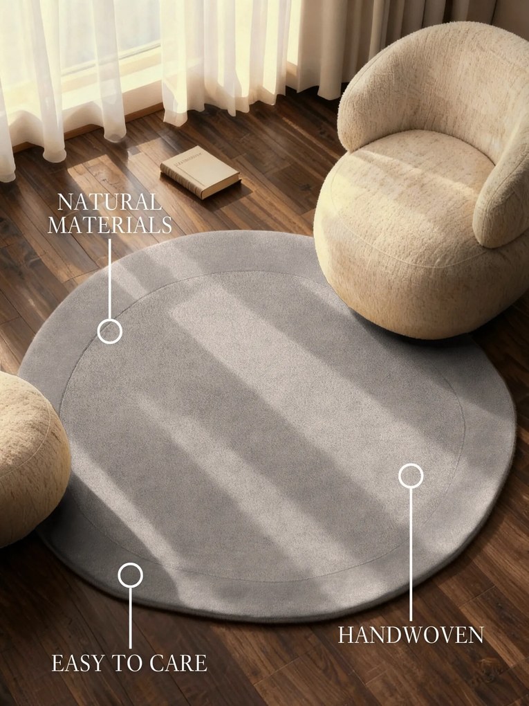 Villeroy & Boch, Kusový koberec Villeroy & Boch Kari 106287 Grey, 160x160 (priemer) kruh, šedá, obývacia izba