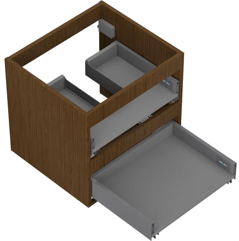 Mexen Box-A, závesná skrinka 50 cm, 2 zásuvky, orech, 91AX0-0500-470-2-86