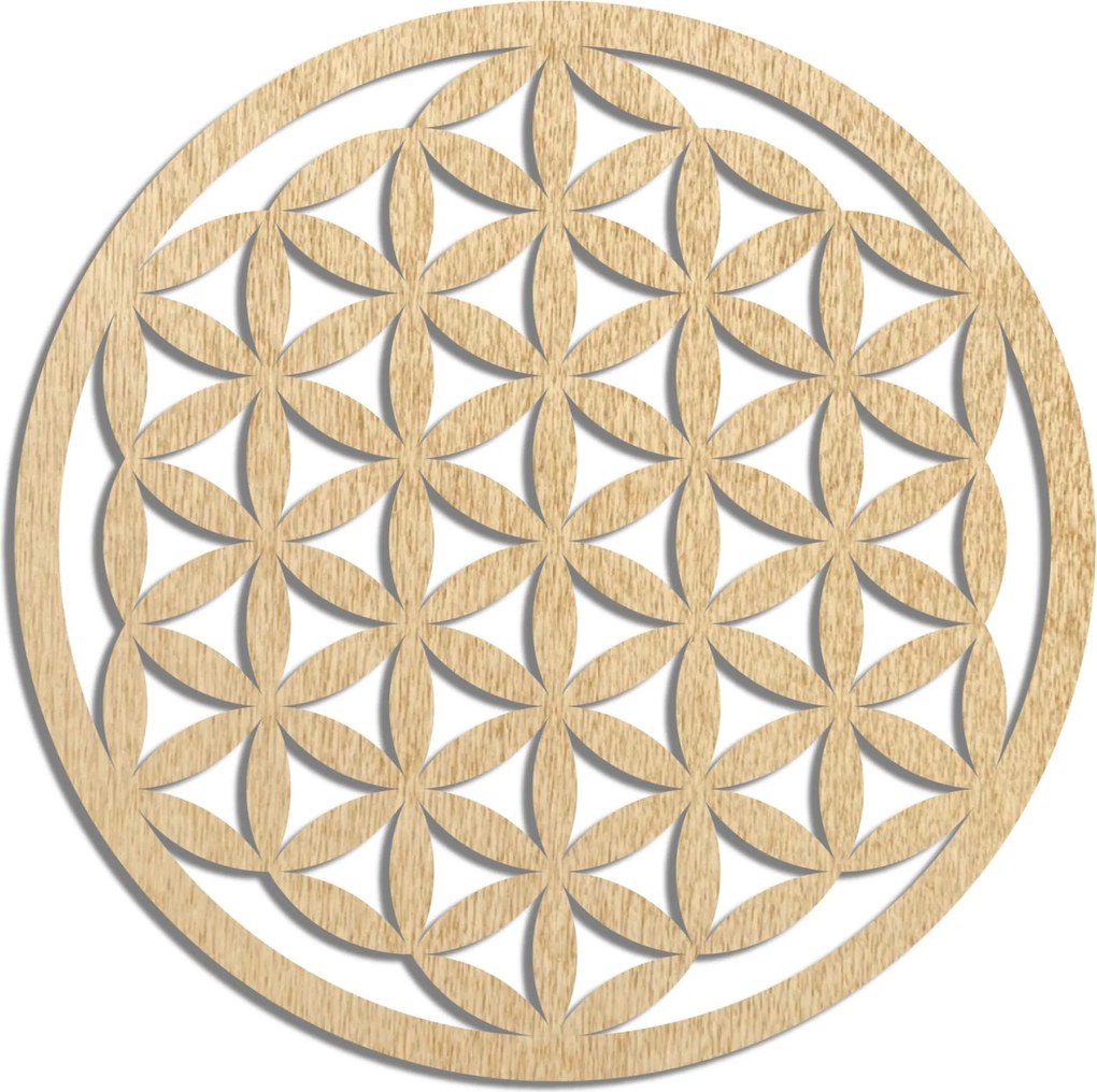 Elegantná vyrezávaná drevená mandala zdrevia na stenu - FLORUM: HDF - Javor 20 cm 4667-109964 HDF0166-akcia20