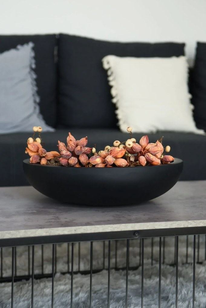 Okrasná miska PLANA, sklolaminát, 43x11 cm, antracit