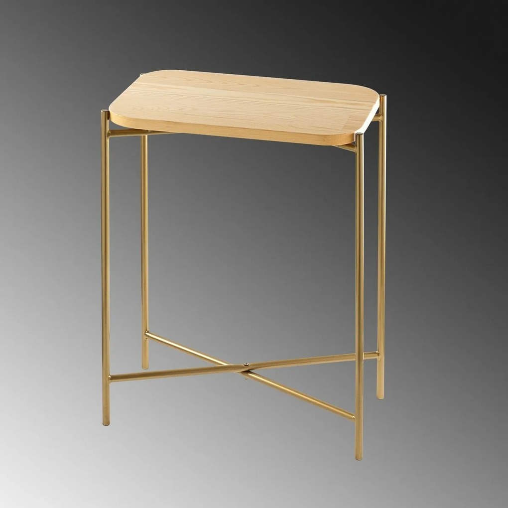 Odkladací stolík Same Gold and Natural