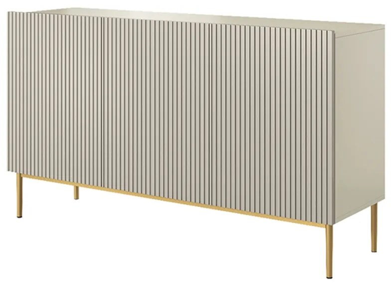 Komoda Nicole 150 cm - kašmír / zlaté nožičky