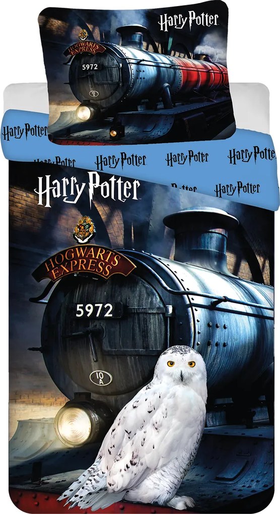 Jerry Fabrics Bavlnené obliečky 140x200 + 70x90 cm - Harry Potter "Hogwarts Express"
