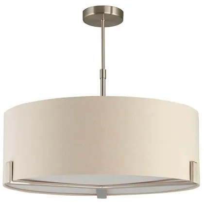 Endon 95834 - Luster na tyči HAYFIELD 3xE27/40W/230V matný chróm/béžová