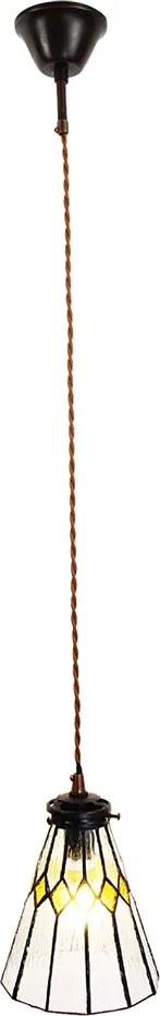 Závesná Tiffany lampa žlté detaily Yello - Ø 15*115 cm E14/max 1*25W